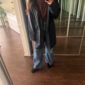 Rains Women's Long Navy Rain Coat